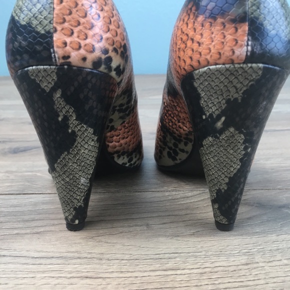 Mango Snakeskin print heels NEW 8 - Picture 7 of 8